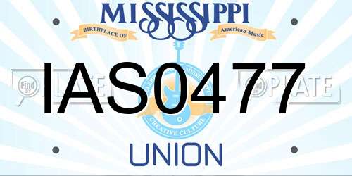 IAS0477 Mississippi License Plate