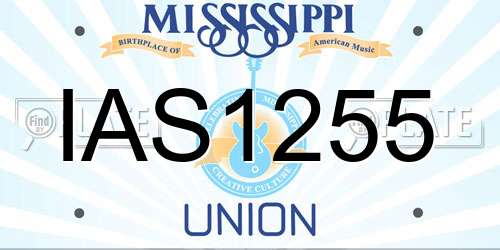 IAS1255 Mississippi License Plate