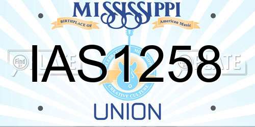 IAS1258 Mississippi License Plate