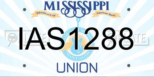 IAS1288 Mississippi License Plate