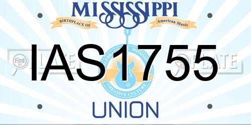 IAS1755 Mississippi License Plate