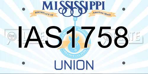 IAS1758 Mississippi License Plate