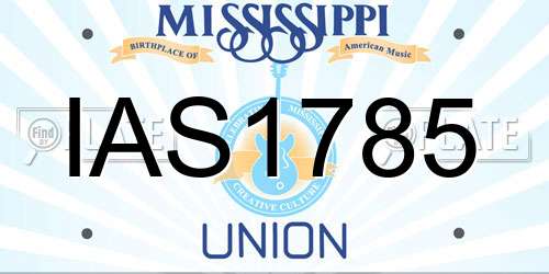 IAS1785 Mississippi License Plate