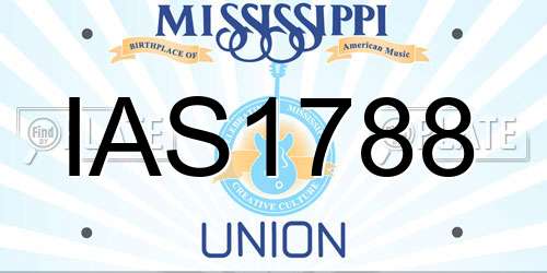 IAS1788 Mississippi License Plate