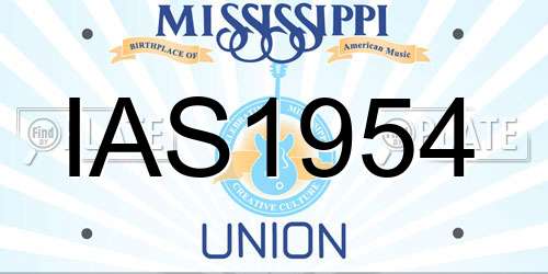 IAS1954 Mississippi License Plate