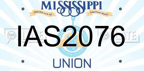 IAS2076 Mississippi License Plate