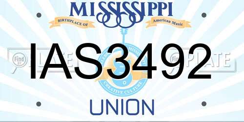 IAS3492 Mississippi License Plate