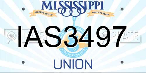 IAS3497 Mississippi License Plate