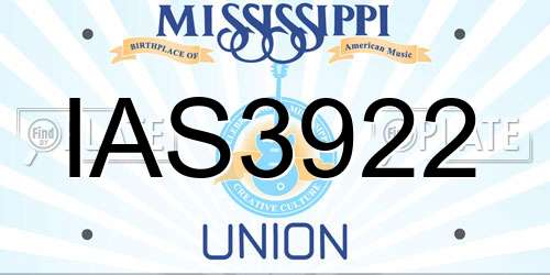 IAS3922 Mississippi License Plate