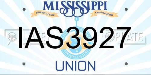 IAS3927 Mississippi License Plate