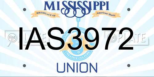 IAS3972 Mississippi License Plate