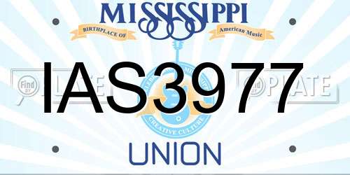 IAS3977 Mississippi License Plate