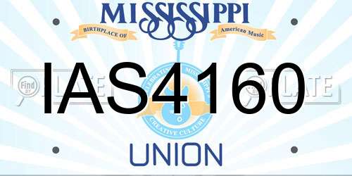 IAS4160 Mississippi License Plate