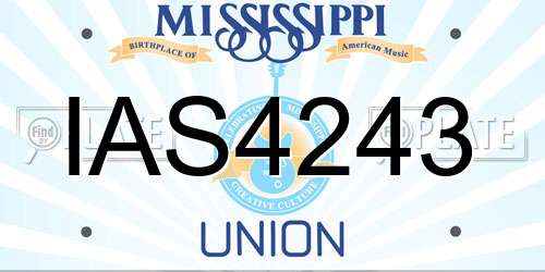 IAS4243 Mississippi License Plate