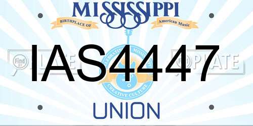 IAS4447 Mississippi License Plate