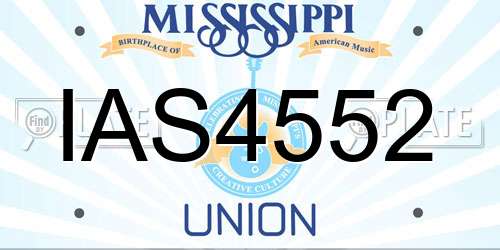 IAS4552 Mississippi License Plate