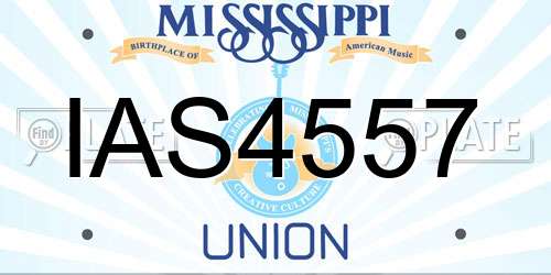 IAS4557 Mississippi License Plate