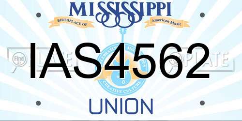 IAS4562 Mississippi License Plate