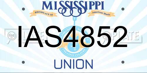 IAS4852 Mississippi License Plate