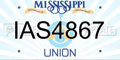 IAS4867 Mississippi License Plate