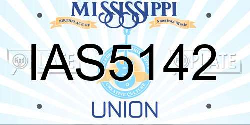 IAS5142 Mississippi License Plate