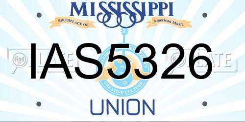 IAS5326 Mississippi License Plate