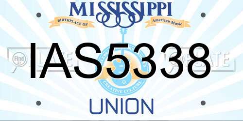 IAS5338 Mississippi License Plate