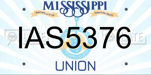 IAS5376 Mississippi License Plate