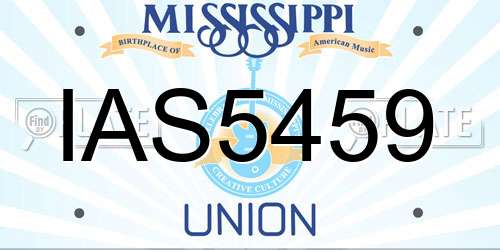 IAS5459 Mississippi License Plate