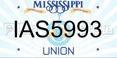 IAS5993 Mississippi License Plate