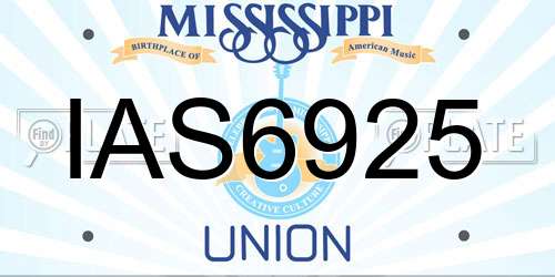 IAS6925 Mississippi License Plate
