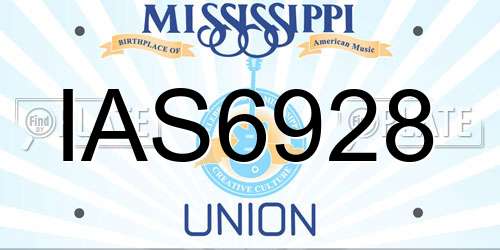 IAS6928 Mississippi License Plate