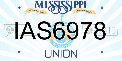 IAS6978 Mississippi License Plate