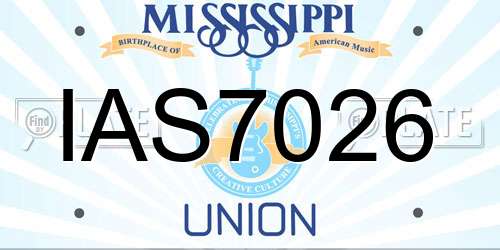 IAS7026 Mississippi License Plate
