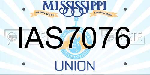 IAS7076 Mississippi License Plate