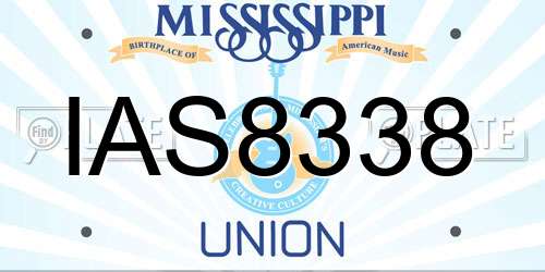 IAS8338 Mississippi License Plate