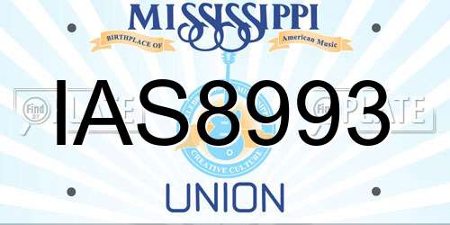 IAS8993 Mississippi License Plate
