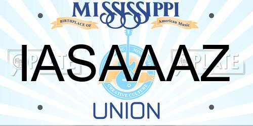 IASAAAZ Mississippi License Plate
