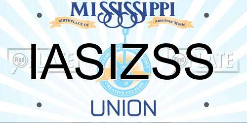 IASIZSS Mississippi License Plate