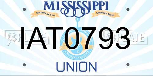 IAT0793 Mississippi License Plate