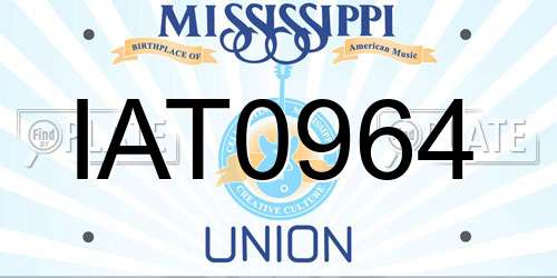 IAT0964 Mississippi License Plate
