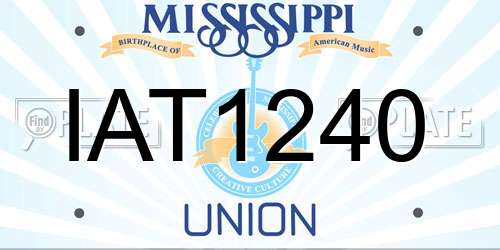 IAT1240 Mississippi License Plate