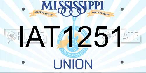 IAT1251 Mississippi License Plate