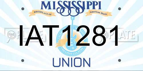 IAT1281 Mississippi License Plate