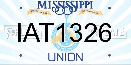 IAT1326 Mississippi License Plate