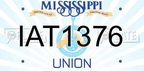 IAT1376 Mississippi License Plate