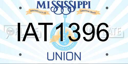 IAT1396 Mississippi License Plate
