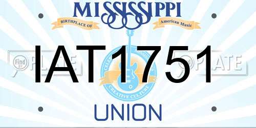 IAT1751 Mississippi License Plate