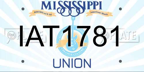 IAT1781 Mississippi License Plate