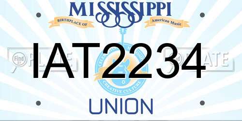 IAT2234 Mississippi License Plate